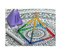 Colour Clear Crystal Singing Pyramid Quartz Healing Musical Instrument For Sound Healing Meditation Accessories With Crystal Singing Bowl Suede Striker,Pyramids And Bag,11 In