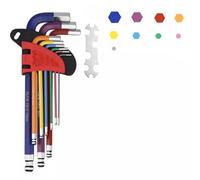 Colour Coded Allen Key Set Metric Ball Star End Hex Long Folding Wrench