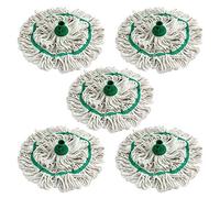 Colour Coded Mop Head Hygienic Cleaning Looped Pure Yarn Cotton Mop Socket 350mm GREEN x 5