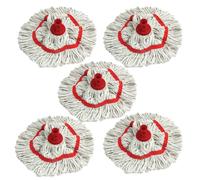 Colour Coded Mop Head Hygienic Cleaning Looped Pure Yarn Cotton Mop Socket 350mm RED x 5