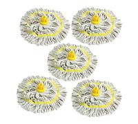 Colour Coded Mop Head Hygienic Cleaning Looped Pure Yarn Cotton Mop Socket 350mm YELLOW x 5