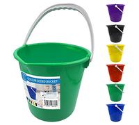 Colour Coded Plastic Bucket with Handle, 2 Gallon (10L) Household Heavy Duty Bucket with Spout and Easy-Grip Handle, Multipurpose Large Bucket for Cleaning, Bath, and Gardening (Green)