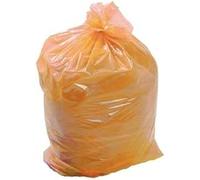 Colour Coded 'Refuse/Bin Liners Sacks Clinical Waste Bags - Orange - Size 457 x 724 x 965 mm - 90Litre British Made (50)