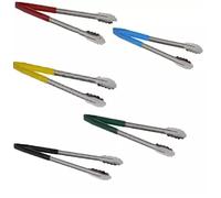 Colour Coded Stainless Steel Restaurant Buffet Tongs, Set of 5, 16 inch Length