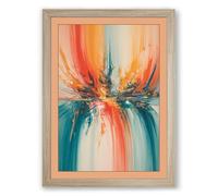 Colour Convergence Abstract Framed Wall Art Print A3 (42×29.7cm) Oak, Wall Decor for Living Room, Bedroom, Office & Home, Ready to Hang, Art Gift