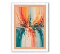 Colour Convergence Abstract Framed Wall Art Print A3 (42×29.7cm) White, Wall Decor for Living Room, Bedroom, Office & Home, Ready to Hang, Art Gift