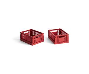 Colour Crate Storage Box Mini Set of 2 Red
