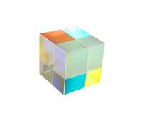 Colour Cube Prism - 0.79 Inch Glass Teaching Tool | Colour-Combining Prisms - Translucent Refractive Prism with Cyan Magenta Yellow Surfaces for Mixing Learning and Visual Experiments