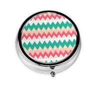 Colour Curve Ripple Chart A Round Mini Pillbox with Three Compartments for Storing Vitamins, Fish Oil, and Nutritional Supplements.