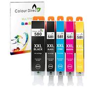 Colour Direct PGI-580XXL CLI-581XXL Compatible Ink Cartridges For Canon PGI-580 CLI-581 Replacement For TS6150 TS8350 TS6250 TS705 TS8250 TR8550 TS8150 TR7550 TS6151 TS6251 TS8151 TS8251 TS9150-1 Set