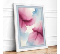 Colour Drift Abstract Framed Wall Art Print A2 (59.4×42cm) White, Wall Decor for Living Room, Bedroom, Office & Home, Ready to Hang, Art Gift