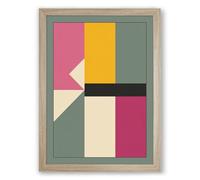 Colour Field Divisions Geometric Framed Wall Art Print A1 (84.1×59.4cm) Oak, Wall Decor for Living Room, Bedroom, Office & Home, Ready to Hang, Art Gift