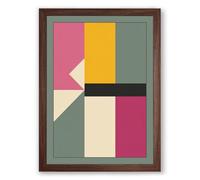 Colour Field Divisions Geometric Framed Wall Art Print A1 (84.1×59.4cm) Walnut, Wall Decor for Living Room, Bedroom, Office & Home, Ready to Hang, Art Gift