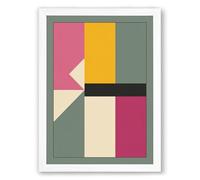 Colour Field Divisions Geometric Framed Wall Art Print A2 (59.4×42cm) White, Wall Decor for Living Room, Bedroom, Office & Home, Ready to Hang, Art Gift
