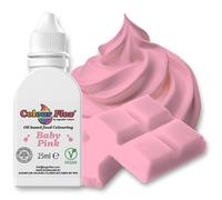 Colour Flex Baby Pink Oil-Based Food Colouring 25ml - Vibrant Concentrated Formula for Chocolate, Buttercream & Cake Batters by Sugarflair - Bake-Stable, Vegan, Kosher