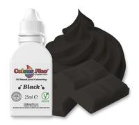 Colour Flex Black Oil-Based Food Colouring 25ml - Vibrant Concentrated Formula for Chocolate, Buttercream, Cake Batter and More by Sugarflair - Vegan, Kosher, Bake-Stable