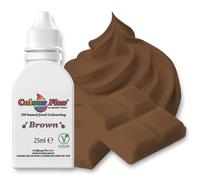 Colour Flex Brown Oil-Based Food Colouring 25ml - Vibrant Concentrated Formula for Chocolate, Buttercream & Cake Batters by Sugarflair - Bake-Stable, Vegan