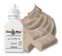 Colour Flex Latte Oil-Based Food Colouring 25ml - Vibrant Concentrated Formula for Chocolate, Buttercream & Cake Batters by Sugarflair - Bake-Stable, Vegan