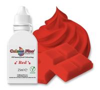 Colour Flex Red Oil-Based Food Colouring 25ml - Vibrant Concentrated Formula for Chocolate, Buttercream & Cake Batters by Sugarflair - Bake-Stable, Vegan