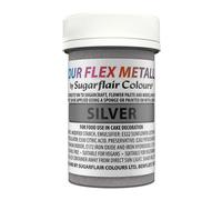 Colour Flex Silver Edible Paint 25ml - Metallic Silver Edible Paint for Cake Decorating - Ready To Use, Suitable For Sugar Paste, Marzipan, Modelling Pastes and more by Sugarflair