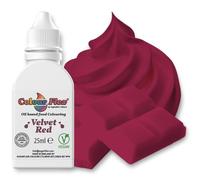 Colour Flex Velvet Red Oil-Based Food Colouring 25ml - Vibrant Concentrated Formula for Chocolate, Buttercream & Cake Batters by Sugarflair - Bake-Stable, Vegan, Kosher