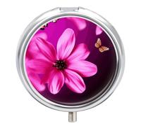 Colour Flower Pill Box, 3 Compartment Small Pill Case Waterproof Travel Pill Organizer for Pocket Or Purse Portable Mini Medicine Tablet Vitamin Holder Pill Case