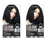 Colour Freedom Metallic Black Permanent Hair Dye with PurePlex. Ultra Glossy Conditioning Hair Colour. 100% grey coverage. By Knight & Wilson. (Pack of 2)