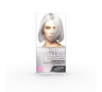 Colour Freedom Metallic Permanent Silver Blonde Conditioning Hair Dye. Infused with Shea Butter and Argan Oil for Ultra Glossy Conditioned Hair. 100% grey coverage. By Knight & Wilson.