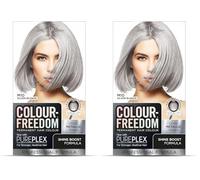 Colour Freedom Metallic Silver Blonde Permanent Hair Dye with PurePlex. Ultra Glossy Conditioning Hair Colour. 100% grey coverage. By Knight & Wilson. (Pack of 2)