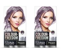 Colour Freedom Metallic Silver Violet Permanent Hair Dye with PurePlex. Ultra Glossy Conditioning Hair Colour. 100% grey coverage. By Knight & Wilson. (Pack of 2)