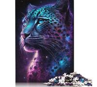 Colour Galaxy Leopard 500 Piece Jigsaw Puzzle Adults Puzzle Woodboard Jigsaws Puzzles Toy Educational Game 500pcs (52x38cm)