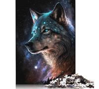 Colour Galaxy Wolf Jigsaw Puzzles 500 Pieces Adults Jigsaw Games Educational Toys Puzzle For Christmas Birthday Gifts 500pcs (52x38cm)