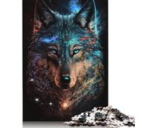 Colour Galaxy Wolf Puzzle Creative Games Premium Cardboard Jigsaw Puzzle for Women Men Birthday Present 1000pcs (75x50cm)