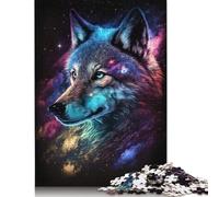 Colour Galaxy Wolf Puzzle Customizable Pictures 100% Recycled Cardboard Jigsaw Puzzle for Kids And Adults Age 12 Years Up Unique Gift 1000pcs (38x26cm)