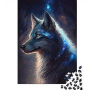 Colour Galaxy Wolf Puzzle Difficult Hard Paper Rectangular Jigsaw Puzzle for Adult Children Unique Gift 1000pcs (38x26cm)