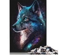 Colour Galaxy Wolf Puzzle Precise Interlocking Paper Rectangular Jigsaw Puzzle for Adult Children Unique Gift 1000pcs (75x50cm)