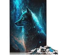Colour Galaxy Wolf Puzzle Precise Interlocking Paper Rectangular Jigsaw Puzzle for Boy Or Girl 1000pcs (75x50cm)