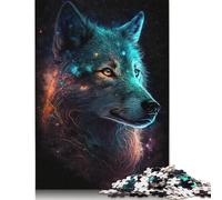 Colour Galaxy Wolf Puzzle Precise Interlocking Paper Rectangular Jigsaw Puzzle for Boy Or Girl 1000pcs (75x50cm)