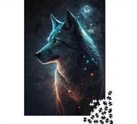 Colour Galaxy Wolf Puzzle Premium 100% Recycled Board Paper Rectangular Jigsaw Puzzle for Boy Or Girl 1000pcs (38x26cm)