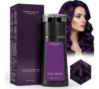Colour Ha-ir Shampoo Care,Purple Instant Hai-r Dyes Shampoo,3 in 1 Instant Hairs Dye Shampoos,Permanent Hair D/ye Sha/mpoo for Men and Women,Hai/r Colour Shamp/oo to Cover Grey Ha/ir