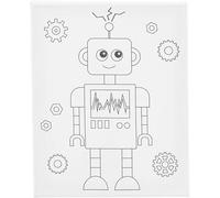Colour-in Canvas, Robot, D. 1,6 cm, Size 24x30 cm, 360 g, 1 pc