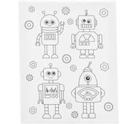 Colour-in Canvas, Robots, D. 1,6 cm, Size 24x30 cm, 360 g, 1 pc