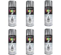 Colour It Chrome Effect Quick Drying Paint, Multi-Surface, Gloss Finish, Smooth Coverage, Durable, Rust-Resistant, Long-Lasting, Ideal for Doors, Gates, Railings & Furniture, 400ml (Pack of 6)