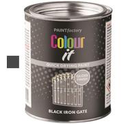 Colour It Gloss Paint 300ml | Heat Resistant Radiator & Metal Paint | Quick Drying Hard Wearing Brush On Enamel | Durable Interior & Exterior Finish for Iron Gates and Furniture (Black Iron Gate 3069)