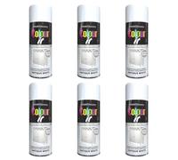 Colour it Quick Dying Spray Paint, Gloss Finish, Smooth, Protective Coating, Multipurpose, Easy to Apply, Ideal for DIY Projects, Home Décor & Furniture Restoration, 400ml (Antique White, Pack of 6)