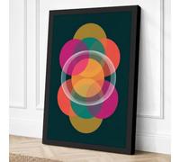 Colour Mandala Geometric Canvas Wall Art Print 30x20 Inch (76 x 51 cm)