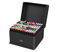 Colour Marker Set - 168 vibrant two-point pens, alcohol-based artist set, drawing tool for fine, wide sketches, class room, studio, office, library for classroom, studio