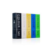 COLOUR ME Black, White, Gold, Azure & Volt - EDP for Men - Leather 5 x 50ml