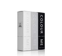 COLOUR ME White, Silver & Black - EDP for Men - Leather & Cedar 3 x 50ml