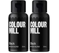 Colour Mill Aqua Blend Food Colouring Black: Next Generation Water Based Liquid Food Colours - 20 ml (Pack of 2)